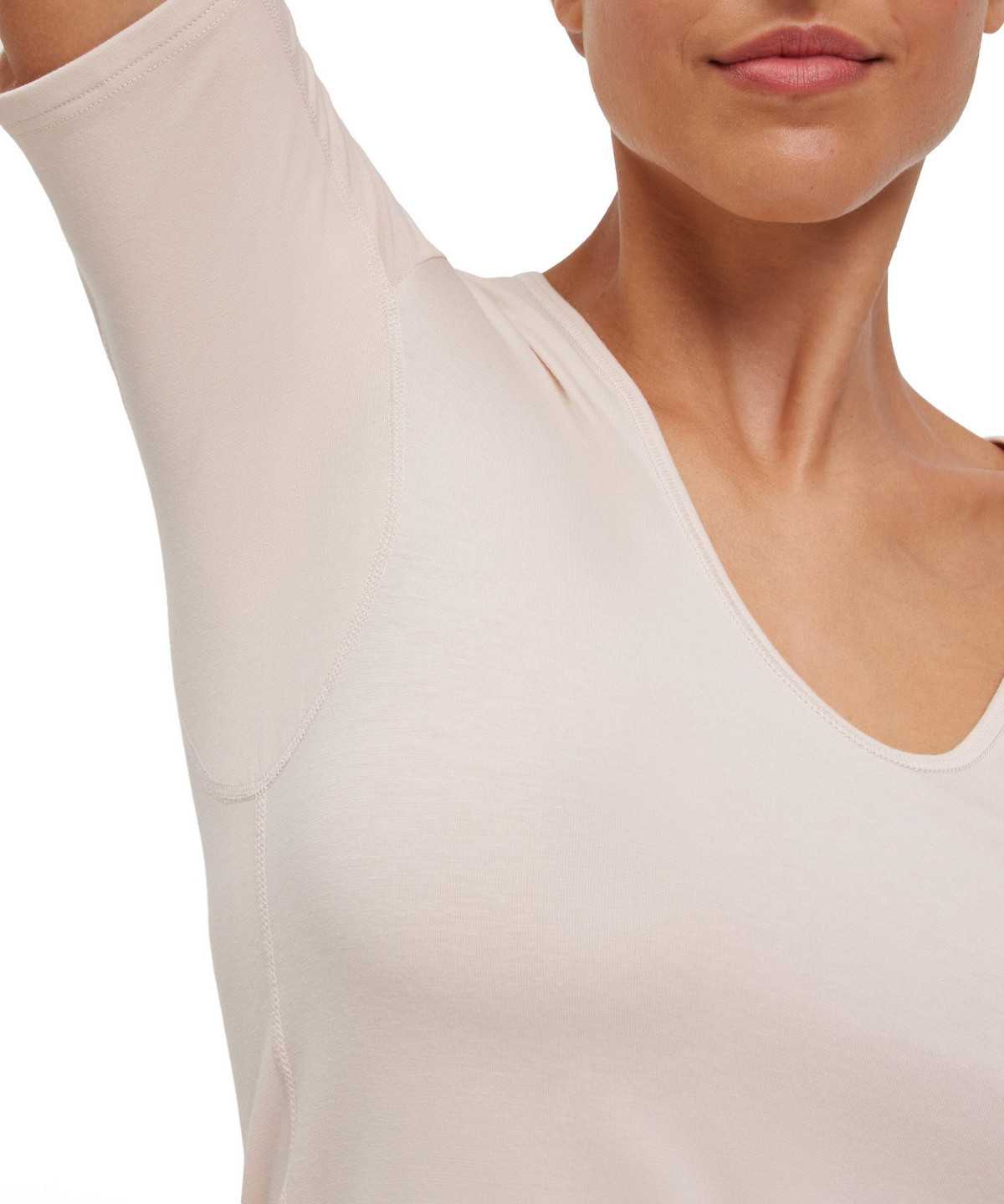 Beige Falke T-Shirt V-neck Daily Climate Control Women Shirts | 438-WTENKA