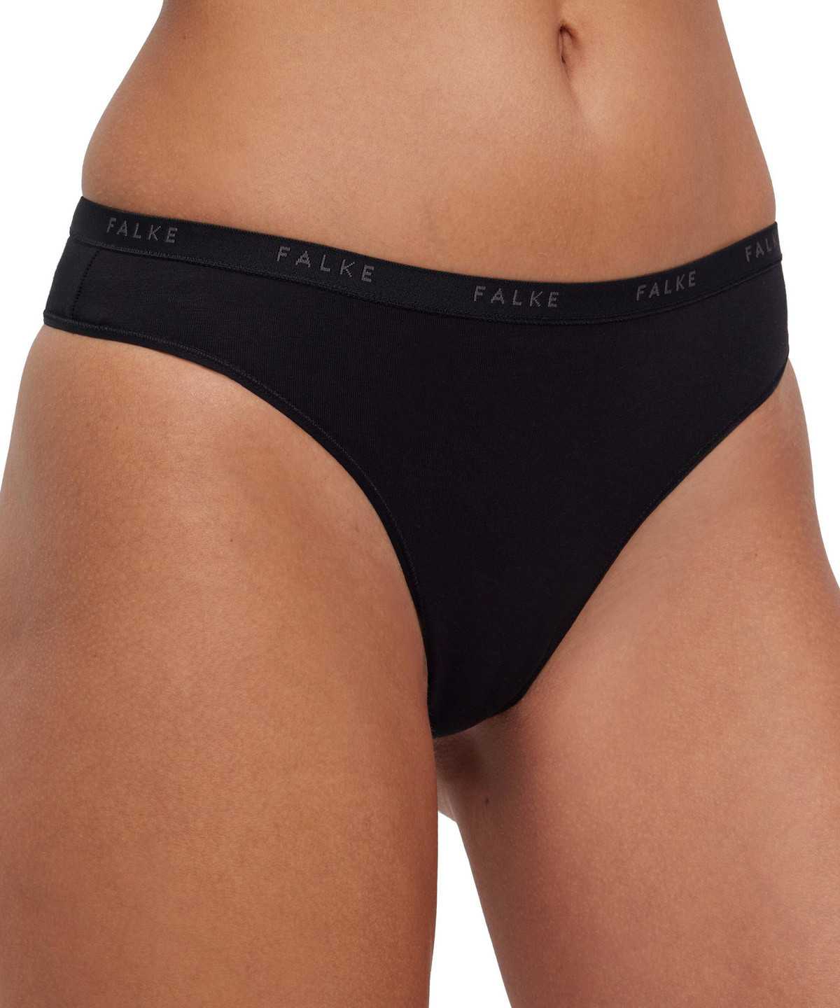 Black Falke 2-Pack Thong Daily Comfort Women Panties & Slips | 576-QJAKYE