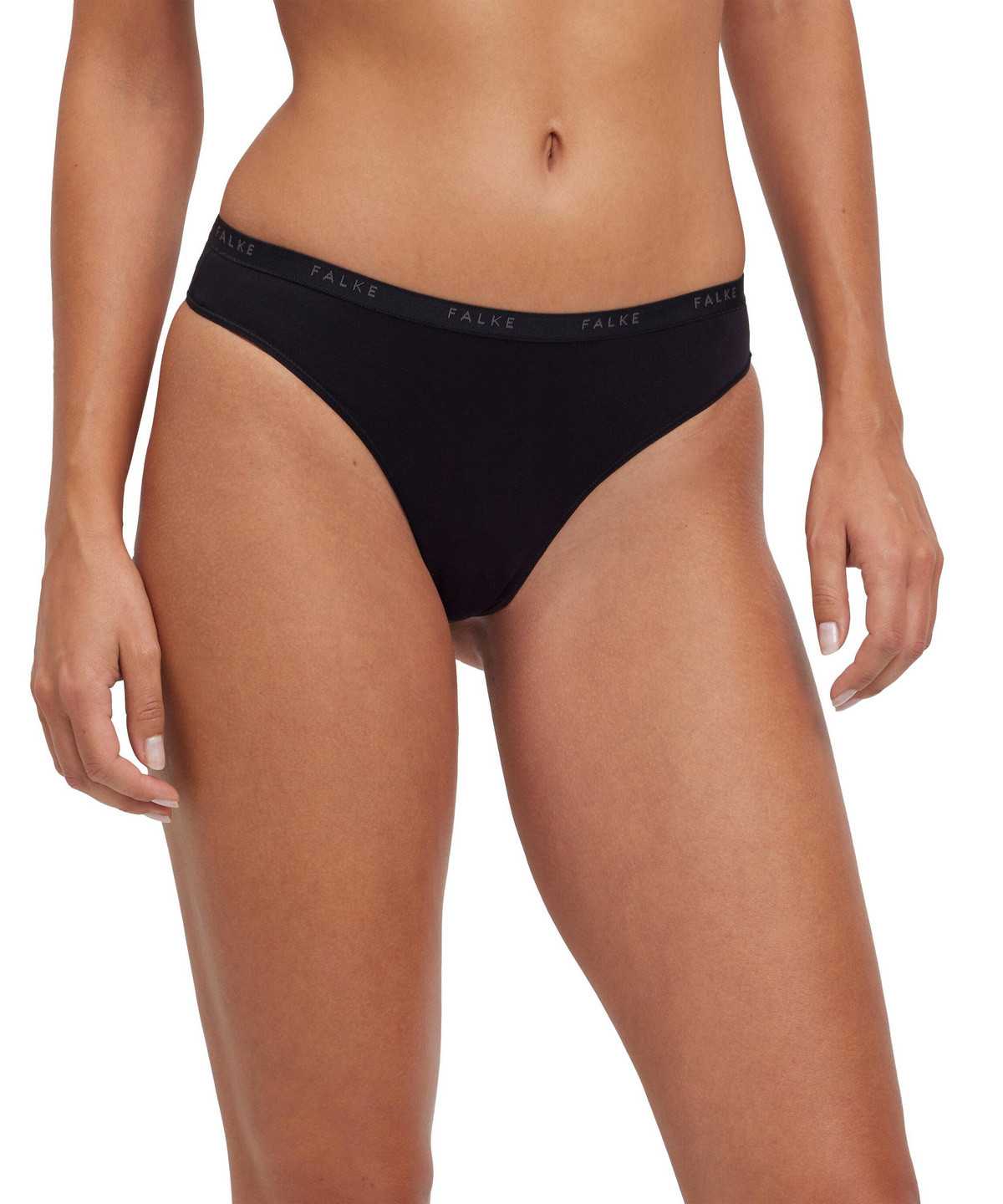 Black Falke 2-Pack Thong Daily Comfort Women Panties & Slips | 576-QJAKYE