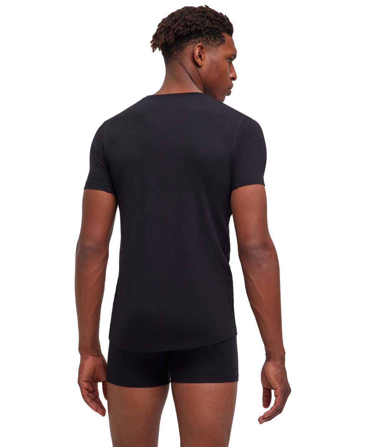 Black Falke T-Shirt Round-neck Daily Climate Control Men Short Sleeve Shirts | 614-AWKPER