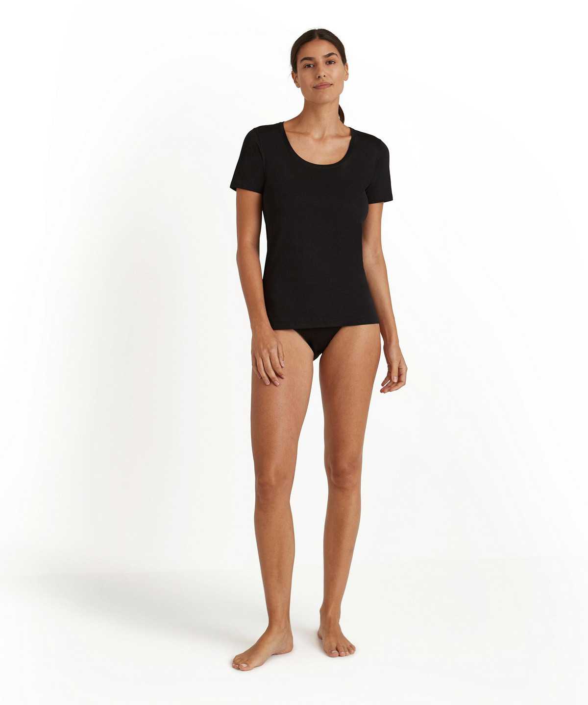 Black Falke T-Shirt Round-neck Daily Natural Women Shirts | 695-MYKEIW