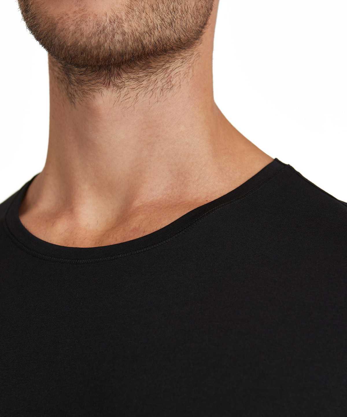 Black Falke T-Shirt Round-neck Daily Natural Men Short Sleeve Shirts | 394-CGUSLH