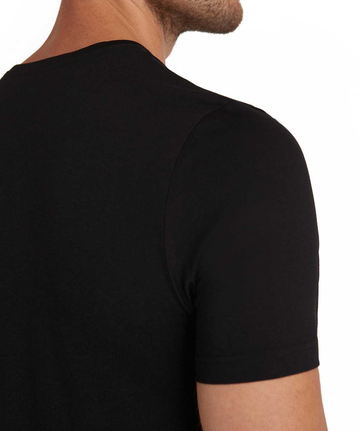 Black Falke T-Shirt V-neck Daily Natural Men Short Sleeve Shirts | 854-QCJBFT