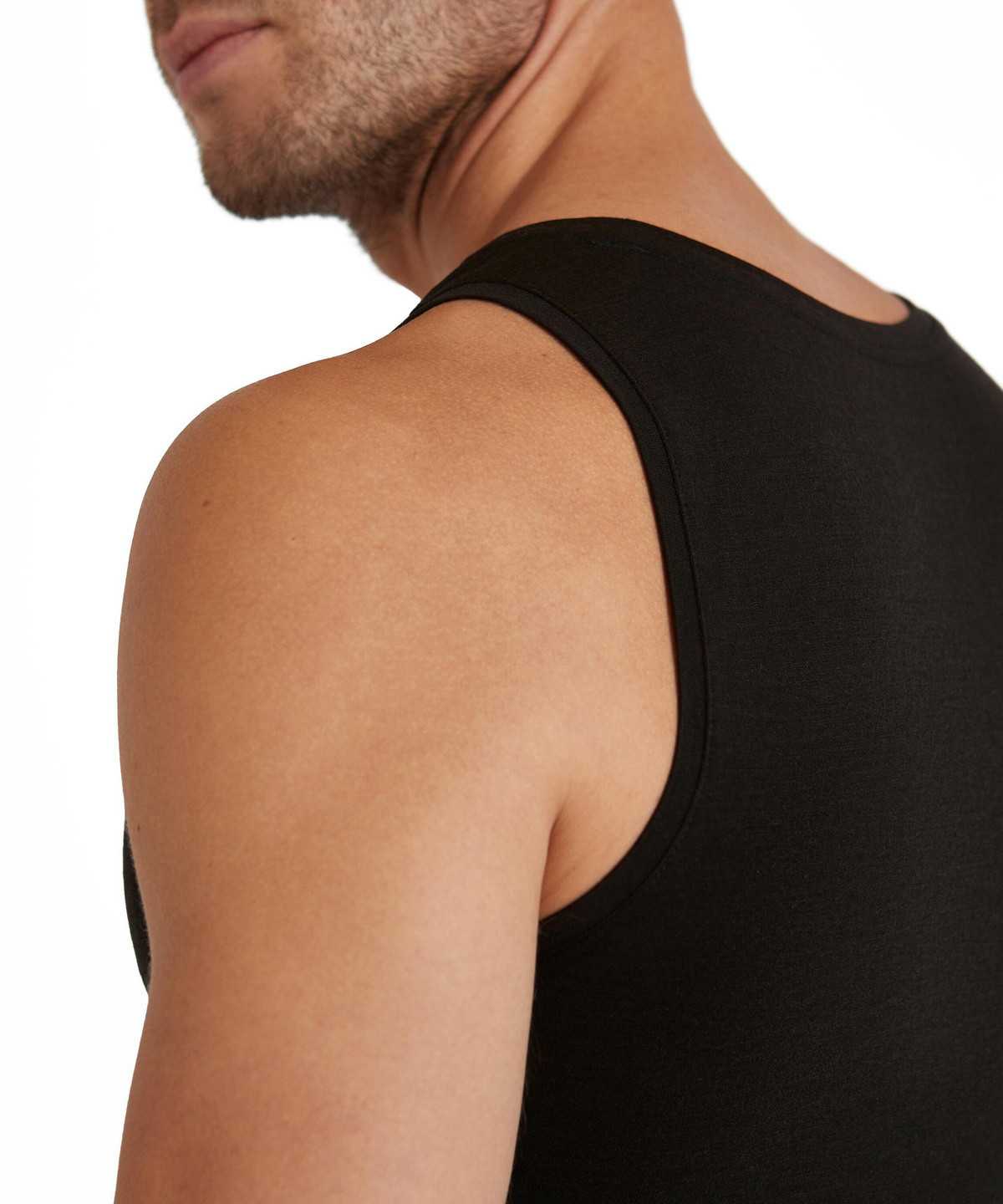 Black Falke Top Round-neck Daily ClimaWool Men Vest | 836-FKUIGV