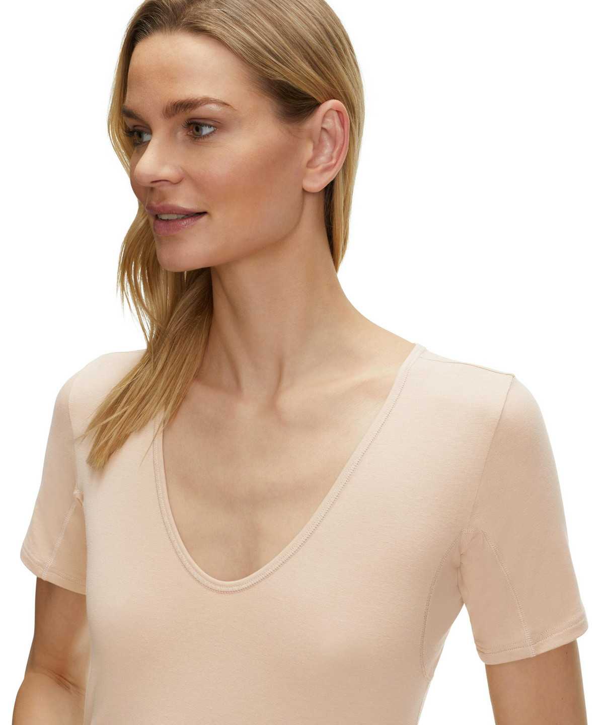 Brown Falke T-Shirt V-neck Daily Climate Control Women Shirts | 468-KMXSJG