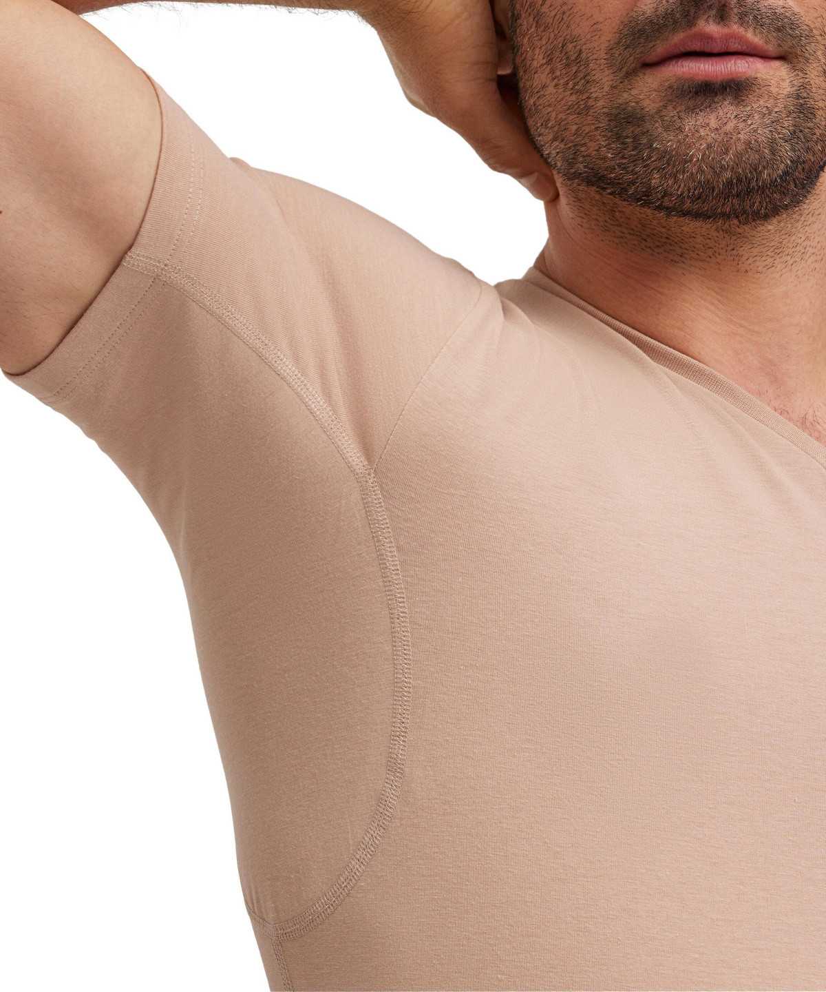 Brown Falke T-Shirt V-neck Daily Climate Control Men Short Sleeve Shirts | 832-KFBHCZ