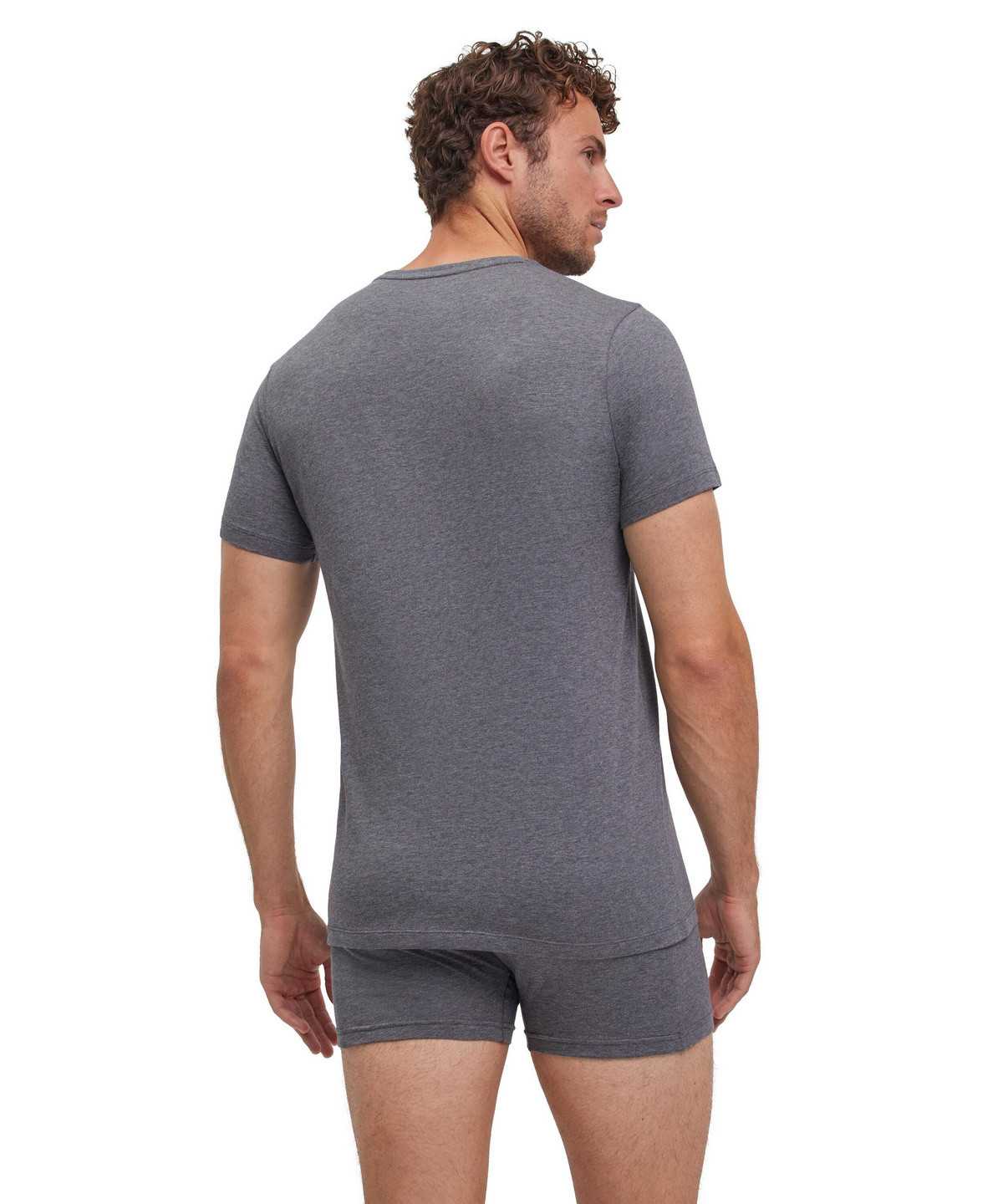 Grey Falke 2-Pack T-Shirt Round-neck Daily Comfort Men Short Sleeve Shirts | 625-XGREIS