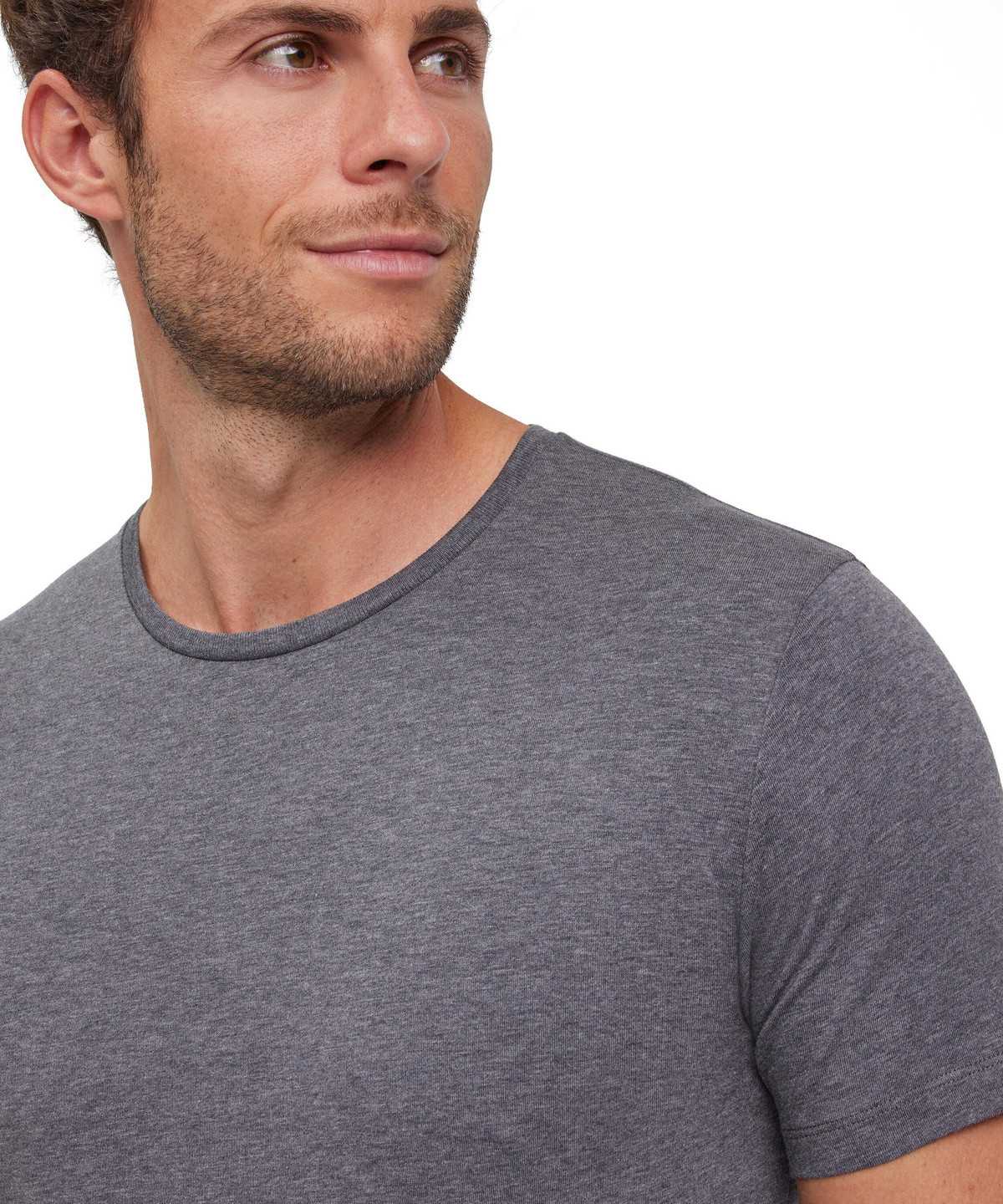 Grey Falke 2-Pack T-Shirt Round-neck Daily Comfort Men Short Sleeve Shirts | 625-XGREIS