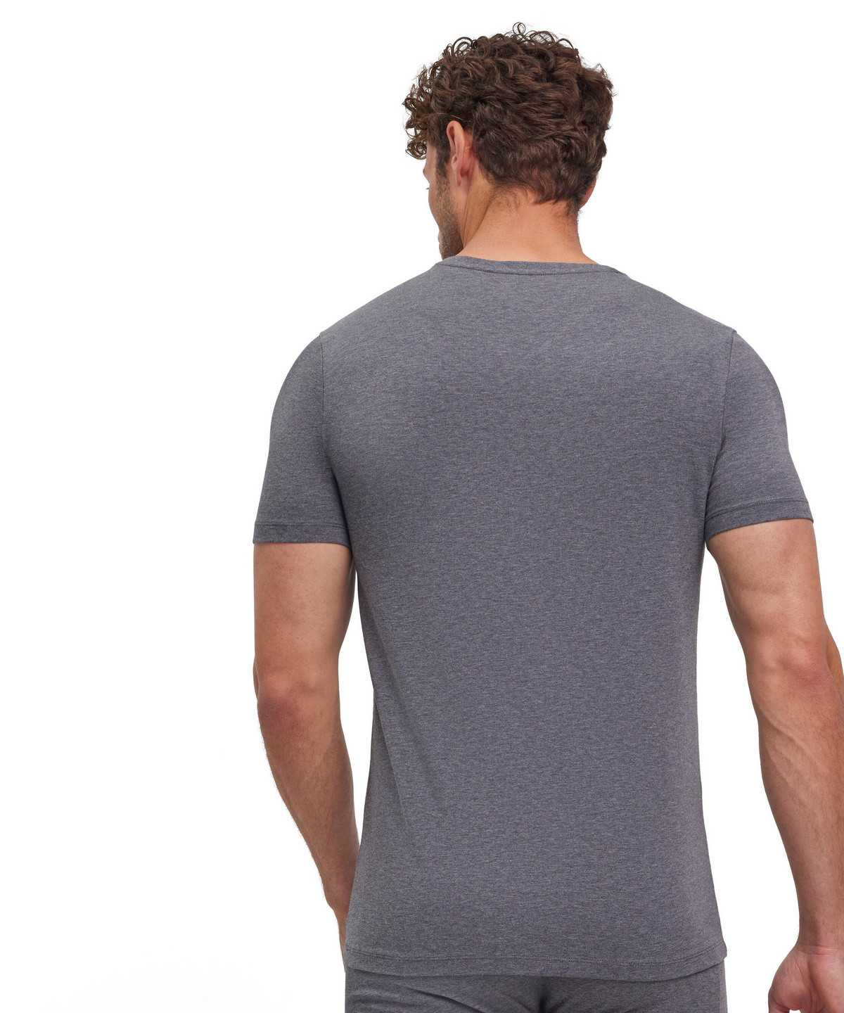 Grey Falke 2-Pack T-Shirt V-neck Daily Comfort Men Short Sleeve Shirts | 623-JWFOYD