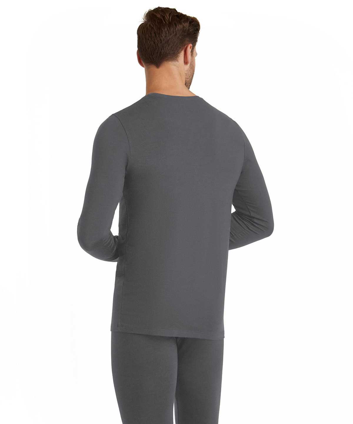 Grey Falke Long sleeve shirt Round-neck Daily ClimaWool Men Long Sleeve T-Shirts | 534-TBWIOA