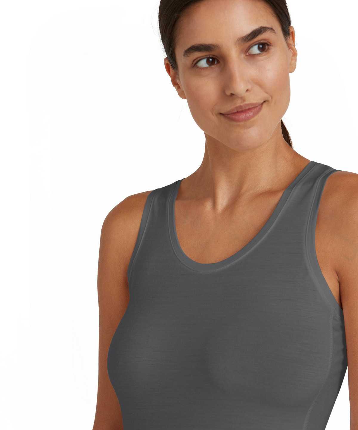 Grey Falke Top Round-neck Daily ClimaWool Women Bras & Tops | 687-FXNAHD