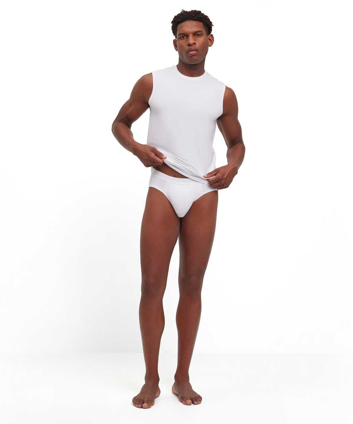 White Falke 2-Pack Slip Daily Comfort Men Briefs | 921-LOQBTM