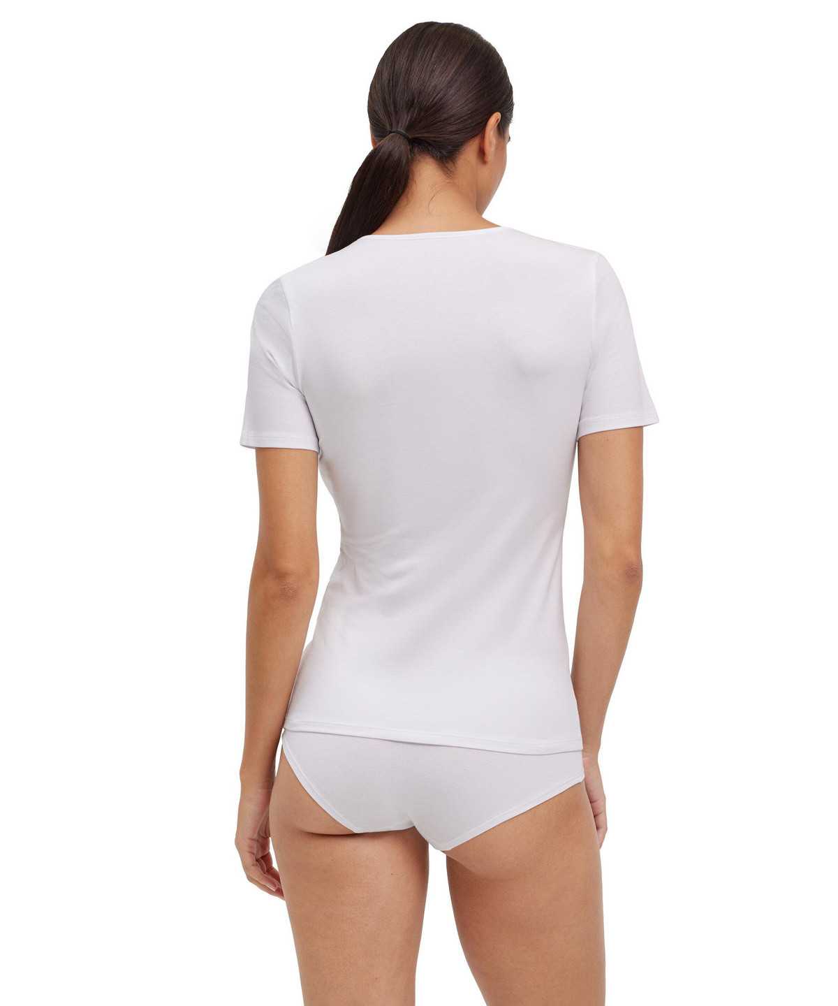 White Falke 2-Pack T-Shirt Round-neck Daily Comfort Women Shirts | 840-MIDEZA