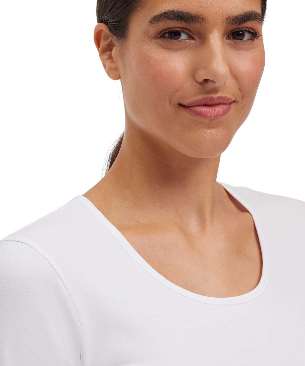 White Falke 2-Pack T-Shirt Round-neck Daily Comfort Women Shirts | 840-MIDEZA