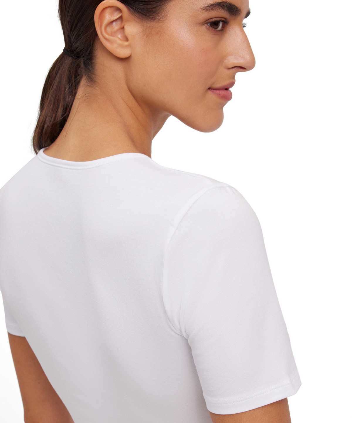 White Falke 2-Pack T-Shirt Round-neck Daily Comfort Women Shirts | 840-MIDEZA