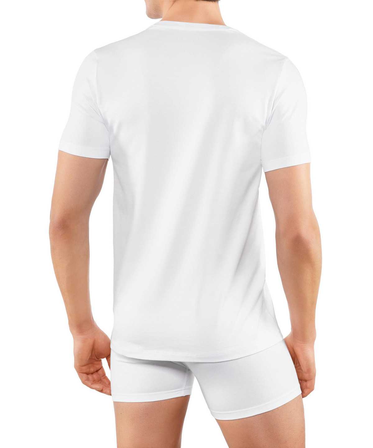 White Falke 2-Pack T-Shirt Round-neck Daily Comfort Men Short Sleeve Shirts | 169-KZTMYG