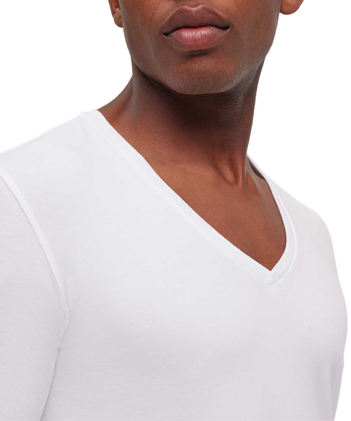 White Falke 2-Pack T-Shirt V-neck Daily Comfort Men Short Sleeve Shirts | 546-AKSTIY