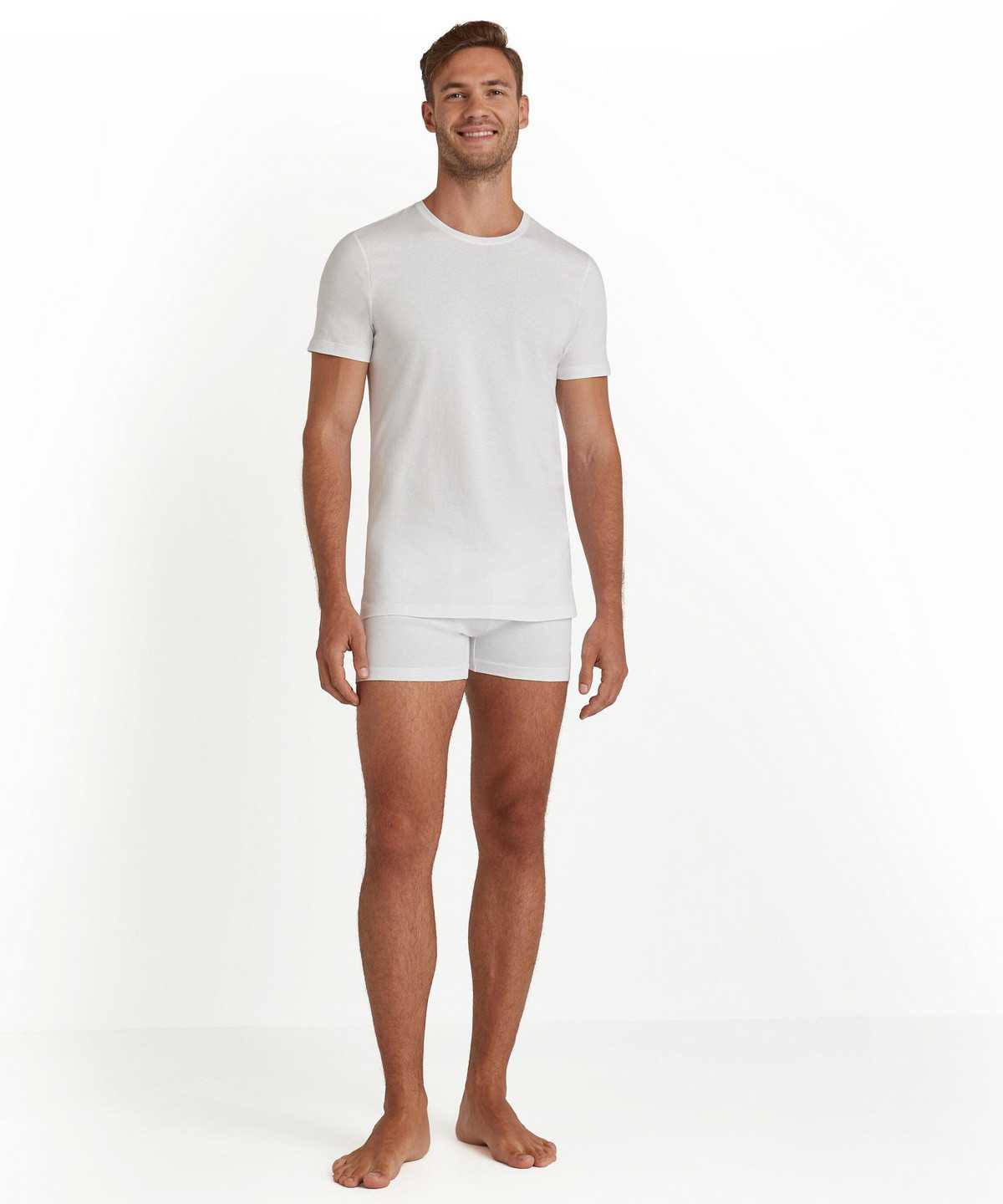 White Falke T-Shirt Round-neck Daily Natural Men Short Sleeve Shirts | 146-HNCDVP