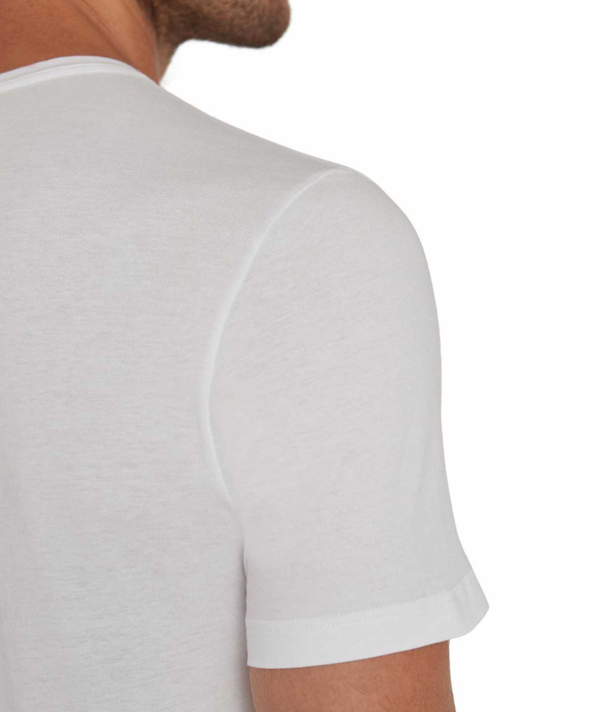 White Falke T-Shirt Round-neck Daily Natural Men Short Sleeve Shirts | 146-HNCDVP