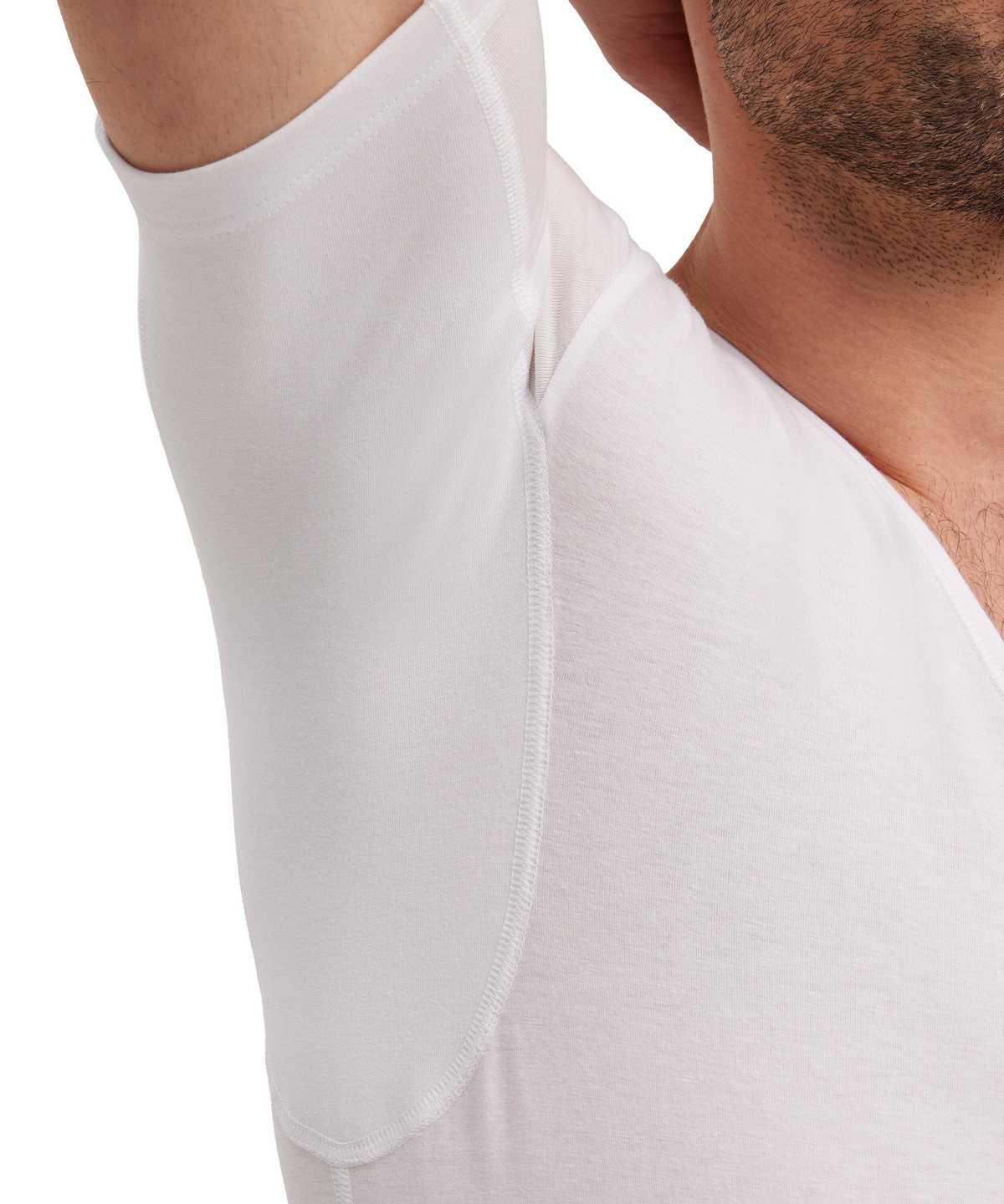 White Falke T-Shirt V-neck Daily Climate Control Men Short Sleeve Shirts | 742-JWEHQC