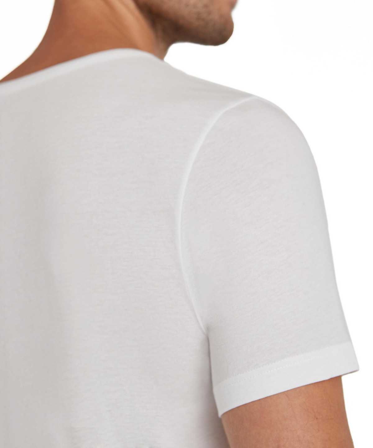 White Falke T-Shirt V-neck Daily Natural Men Short Sleeve Shirts | 973-LJPYUE