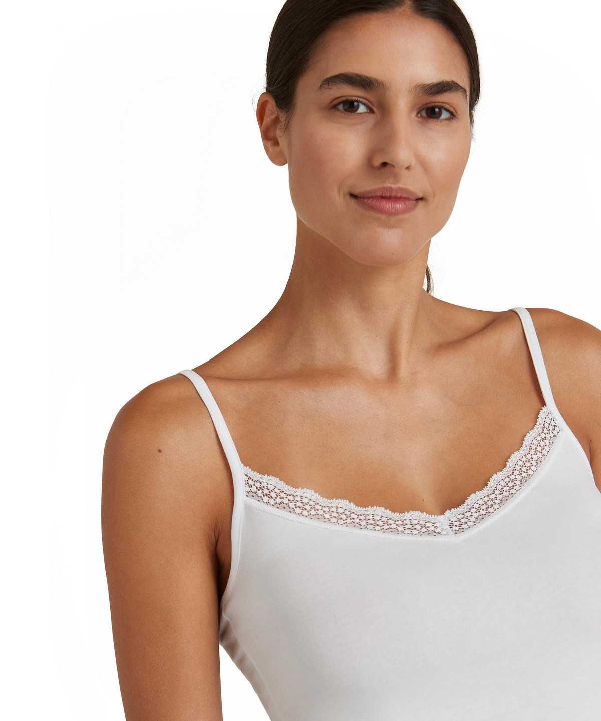 White Falke Top Round-neck Daily Lace Women Bras & Tops | 680-FIHKTE