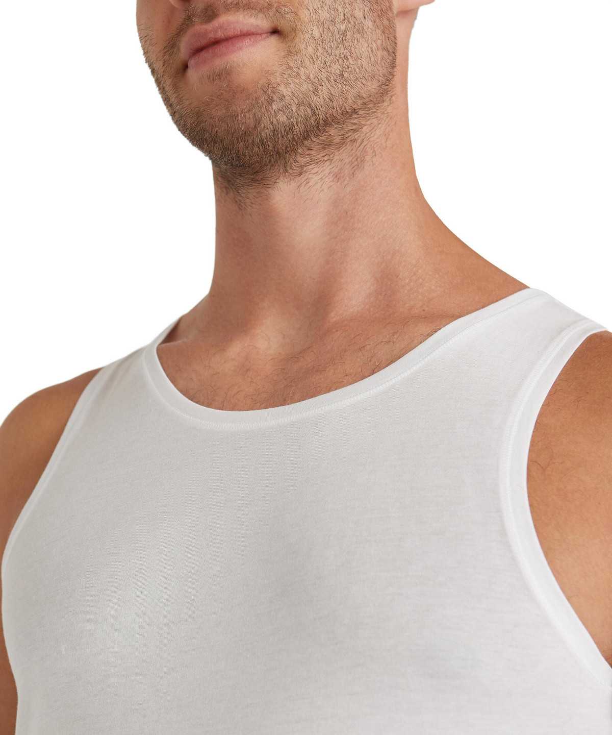 White Falke Top Round-neck Daily Natural Men Vest | 486-KDAIXZ