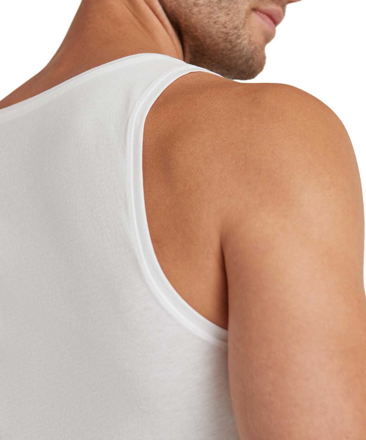 White Falke Top Round-neck Daily Natural Men Vest | 486-KDAIXZ